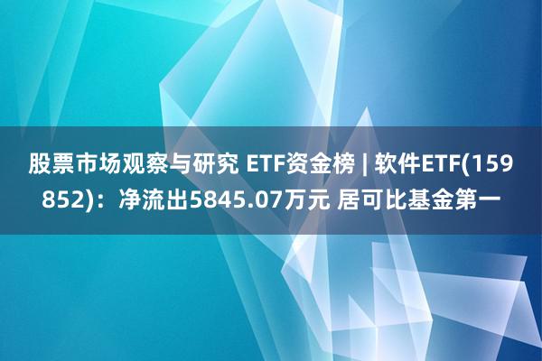 股票市场观察与研究 ETF资金榜 | 软件ETF(159852)：净流出5845.07万元 居可比基金第一