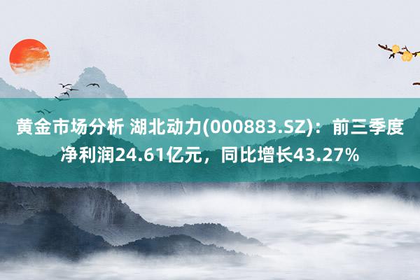 黄金市场分析 湖北动力(000883.SZ)：前三季度净利润24.61亿元，同比增长43.27%