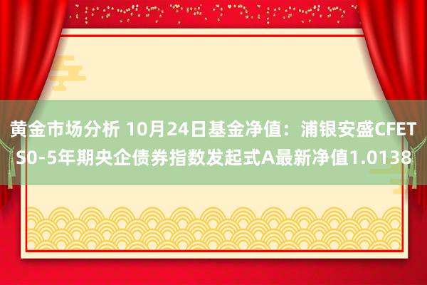 黄金市场分析 10月24日基金净值：浦银安盛CFETS0-5年期央企债券指数发起式A最新净值1.0138