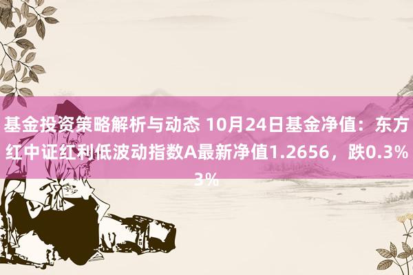 基金投资策略解析与动态 10月24日基金净值：东方红中证红利低波动指数A最新净值1.2656，跌0.3%