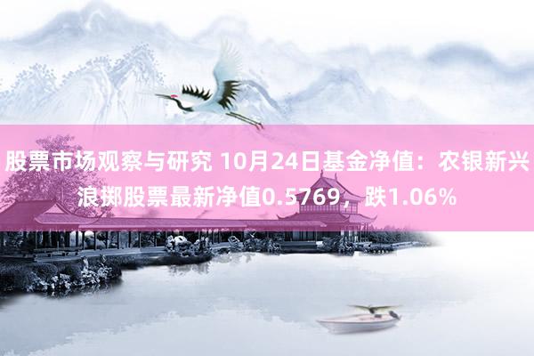 股票市场观察与研究 10月24日基金净值：农银新兴浪掷股票最新净值0.5769，跌1.06%