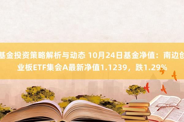 基金投资策略解析与动态 10月24日基金净值：南边创业板ETF集会A最新净值1.1239，跌1.29%