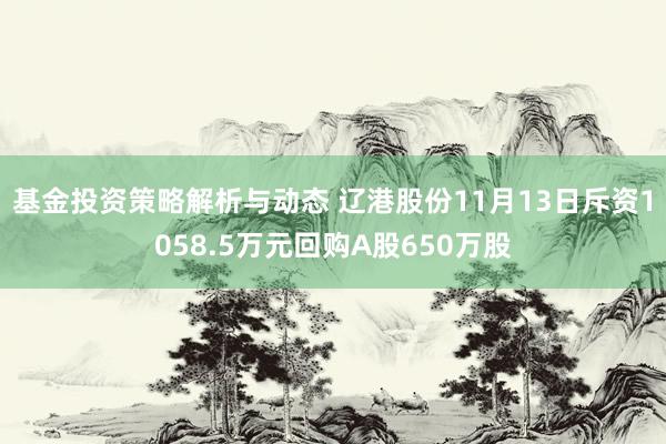 基金投资策略解析与动态 辽港股份11月13日斥资1058.5万元回购A股650万股