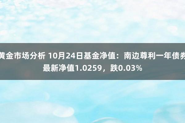 黄金市场分析 10月24日基金净值：南边尊利一年债券最新净值1.0259，跌0.03%