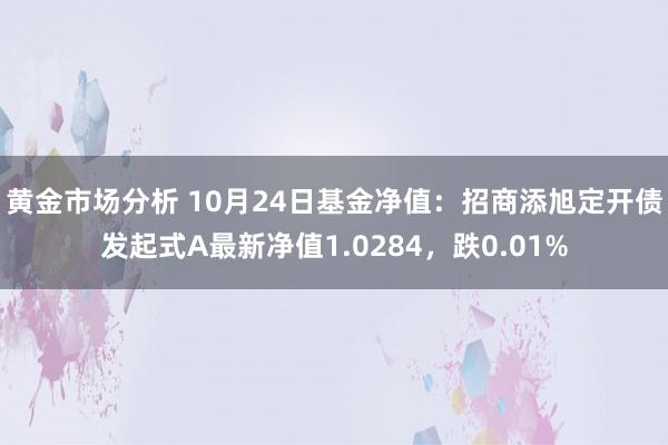 黄金市场分析 10月24日基金净值：招商添旭定开债发起式A最新净值1.0284，跌0.01%