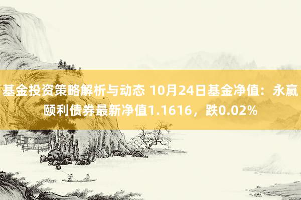 基金投资策略解析与动态 10月24日基金净值：永赢颐利债券最新净值1.1616，跌0.02%