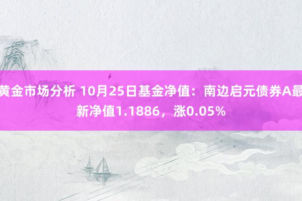 黄金市场分析 10月25日基金净值：南边启元债券A最新净值1.1886，涨0.05%