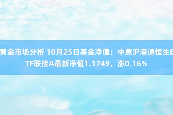 黄金市场分析 10月25日基金净值：中原沪港通恒生ETF联接A最新净值1.1749，涨0.16%