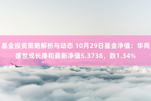 基金投资策略解析与动态 10月29日基金净值：华商盛世成长搀和最新净值5.3738，跌1.34%