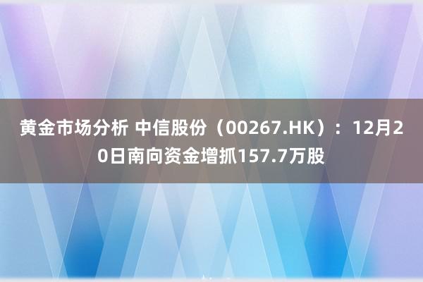 黄金市场分析 中信股份（00267.HK）：12月20日南向资金增抓157.7万股