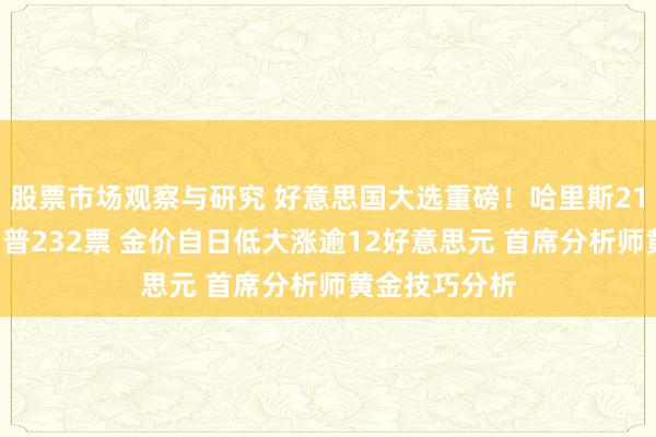 股票市场观察与研究 好意思国大选重磅！哈里斯212票紧追特朗普232票 金价自日低大涨逾12好意思元 首席分析师黄金技巧分析