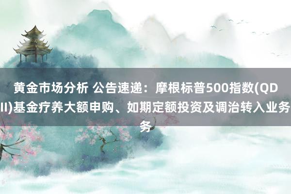 黄金市场分析 公告速递：摩根标普500指数(QDII)基金疗养大额申购、如期定额投资及调治转入业务