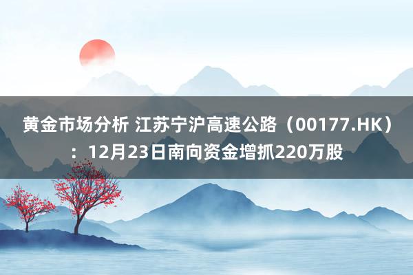 黄金市场分析 江苏宁沪高速公路（00177.HK）：12月23日南向资金增抓220万股