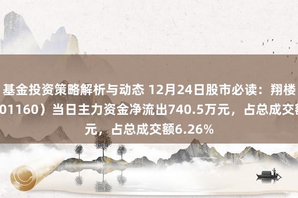 基金投资策略解析与动态 12月24日股市必读：翔楼新材（301160）当日主力资金净流出740.5万元，占总成交额6.26%