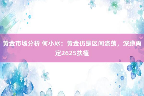 黄金市场分析 何小冰：黄金仍是区间涤荡，深蹲再定2625扶植