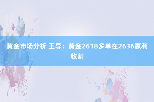 黄金市场分析 王导：黄金2618多单在2636赢利收割