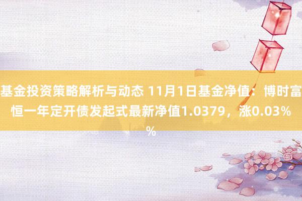 基金投资策略解析与动态 11月1日基金净值：博时富恒一年定开债发起式最新净值1.0379，涨0.03%