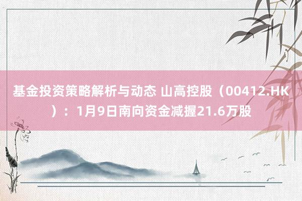 基金投资策略解析与动态 山高控股（00412.HK）：1月9日南向资金减握21.6万股