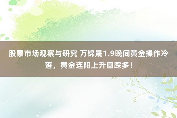 股票市场观察与研究 万锦晟1.9晚间黄金操作冷落，黄金连阳上升回踩多！