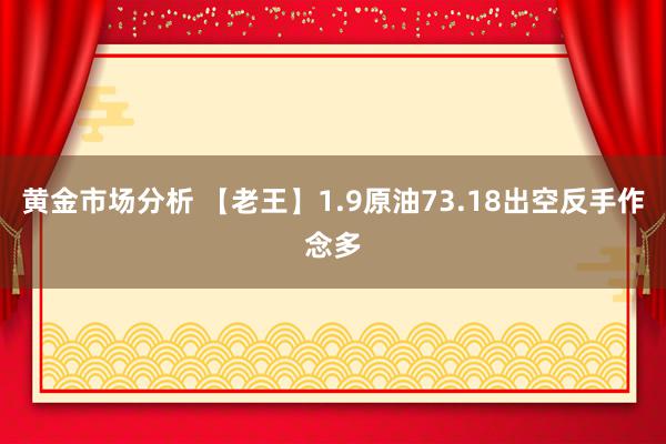 黄金市场分析 【老王】1.9原油73.18出空反手作念多