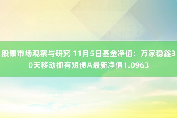 股票市场观察与研究 11月5日基金净值：万家稳鑫30天移动抓有短债A最新净值1.0963