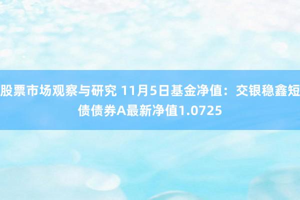 股票市场观察与研究 11月5日基金净值：交银稳鑫短债债券A最新净值1.0725