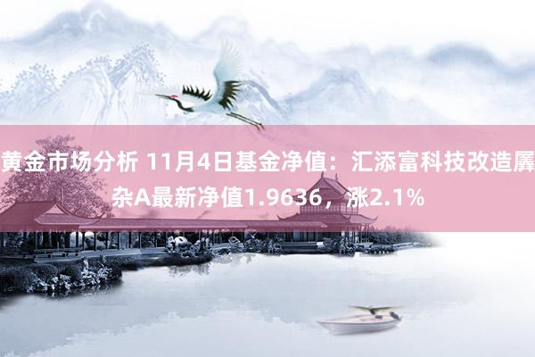 黄金市场分析 11月4日基金净值：汇添富科技改造羼杂A最新净值1.9636，涨2.1%