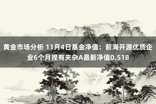 黄金市场分析 11月4日基金净值：前海开源优质企业6个月捏有夹杂A最新净值0.518