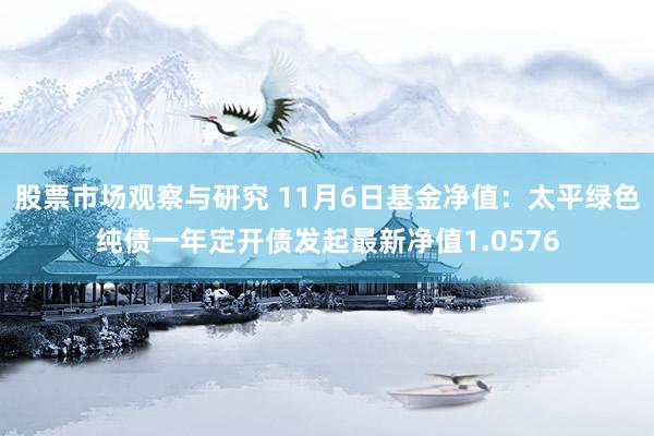 股票市场观察与研究 11月6日基金净值：太平绿色纯债一年定开债发起最新净值1.0576