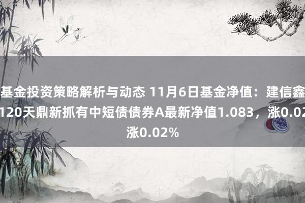 基金投资策略解析与动态 11月6日基金净值：建信鑫恒120天鼎新抓有中短债债券A最新净值1.083，涨0.02%