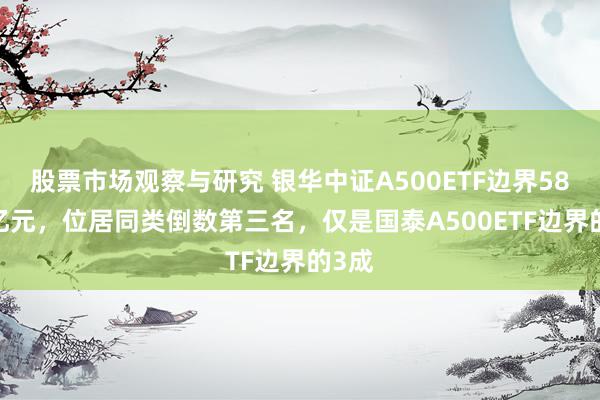 股票市场观察与研究 银华中证A500ETF边界58.77亿元，位居同类倒数第三名，仅是国泰A500ETF边界的3成