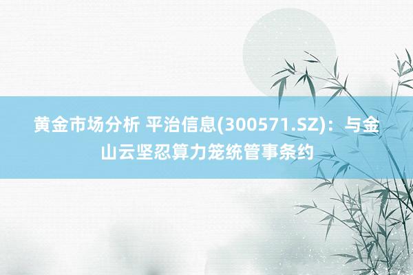 黄金市场分析 平治信息(300571.SZ)：与金山云坚忍算力笼统管事条约