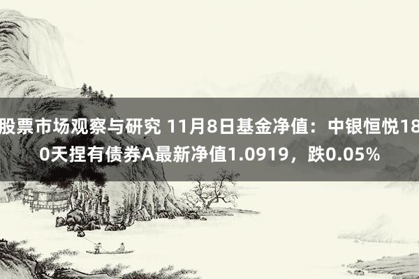 股票市场观察与研究 11月8日基金净值：中银恒悦180天捏有债券A最新净值1.0919，跌0.05%