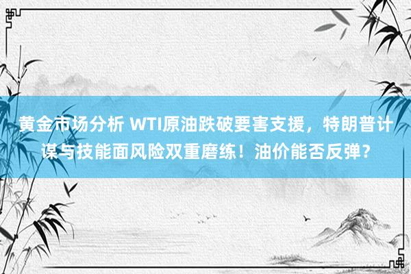 黄金市场分析 WTI原油跌破要害支援，特朗普计谋与技能面风险双重磨练！油价能否反弹？