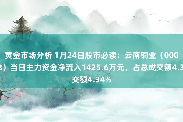 黄金市场分析 1月24日股市必读：云南铜业（000878）当日主力资金净流入1425.6万元，占总成交额4.34%