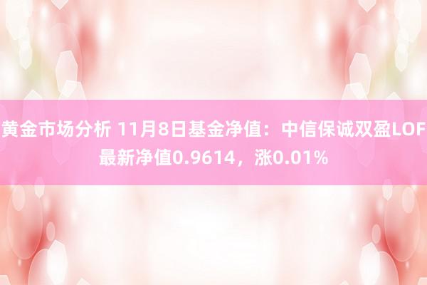 黄金市场分析 11月8日基金净值：中信保诚双盈LOF最新净值0.9614，涨0.01%