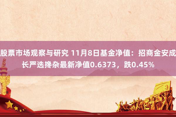 股票市场观察与研究 11月8日基金净值：招商金安成长严选搀杂最新净值0.6373，跌0.45%