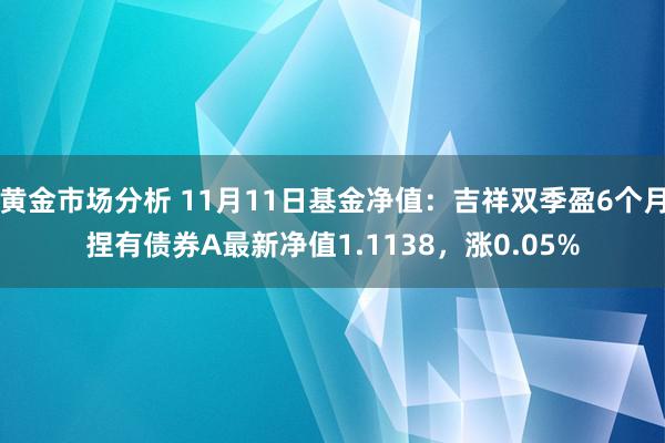 黄金市场分析 11月11日基金净值：吉祥双季盈6个月捏有债券A最新净值1.1138，涨0.05%