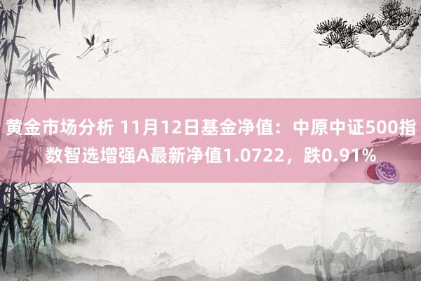 黄金市场分析 11月12日基金净值：中原中证500指数智选增强A最新净值1.0722，跌0.91%