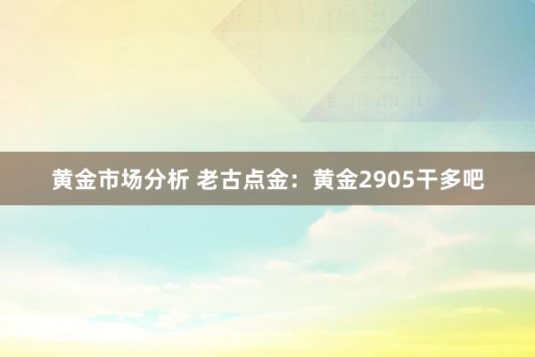 黄金市场分析 老古点金：黄金2905干多吧