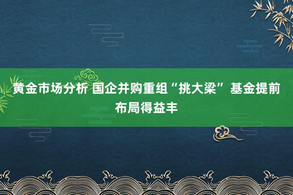 黄金市场分析 国企并购重组“挑大梁” 基金提前布局得益丰