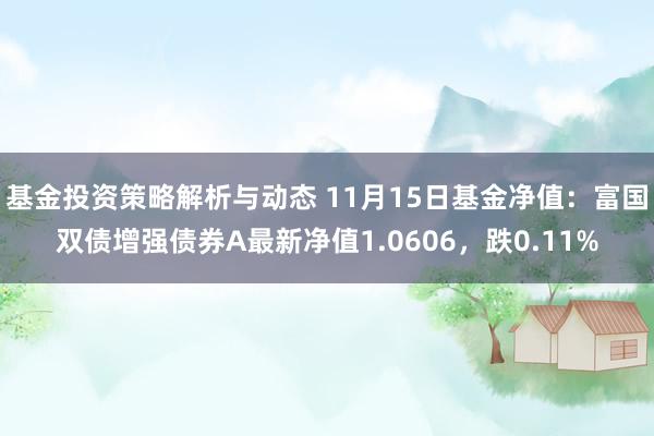 基金投资策略解析与动态 11月15日基金净值：富国双债增强债券A最新净值1.0606，跌0.11%