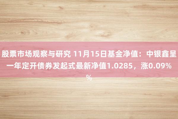 股票市场观察与研究 11月15日基金净值：中银鑫呈一年定开债券发起式最新净值1.0285，涨0.09%