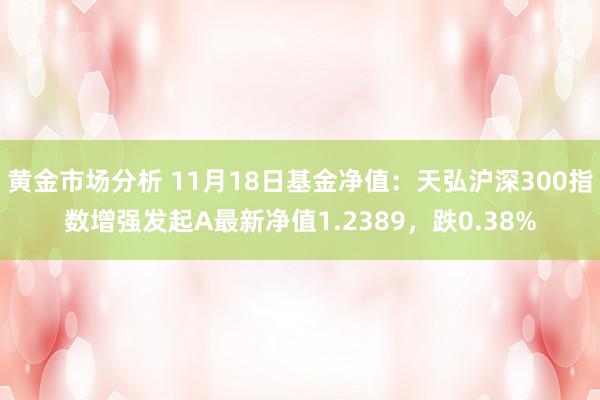 黄金市场分析 11月18日基金净值：天弘沪深300指数增强发起A最新净值1.2389，跌0.38%