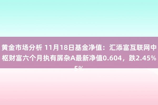 黄金市场分析 11月18日基金净值：汇添富互联网中枢财富六个月执有羼杂A最新净值0.604，跌2.45%