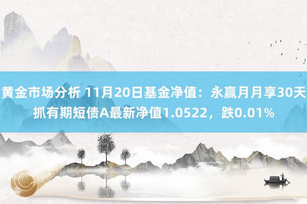 黄金市场分析 11月20日基金净值：永赢月月享30天抓有期短债A最新净值1.0522，跌0.01%