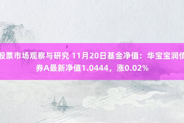 股票市场观察与研究 11月20日基金净值：华宝宝润债券A最新净值1.0444，涨0.02%