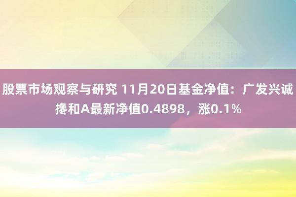 股票市场观察与研究 11月20日基金净值：广发兴诚搀和A最新净值0.4898，涨0.1%