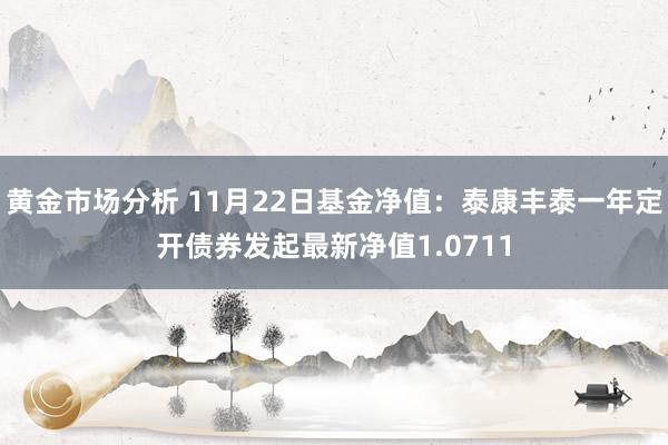 黄金市场分析 11月22日基金净值：泰康丰泰一年定开债券发起最新净值1.0711