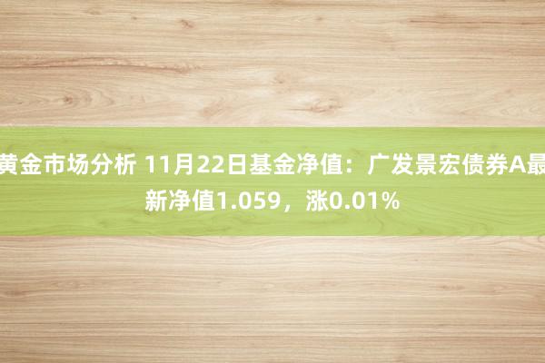 黄金市场分析 11月22日基金净值：广发景宏债券A最新净值1.059，涨0.01%